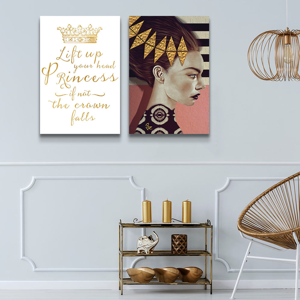 Left to Right: Lift Your Head Princess Gold Crown by Amanda Greenwood; Gold Leaf by Giulio Rossi