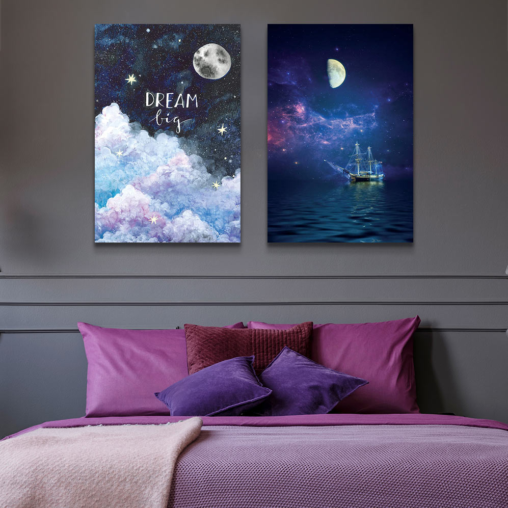 Left to Right: Dream Big by Ana Victoria Calderon; By Way Of The Moon And Stars by John Rivera