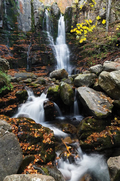 Nature photography of a waterfall in the woods by new icanvas artist Mauro Battistelli