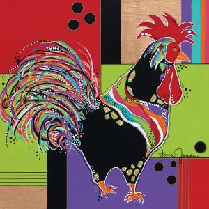 Multicolored rooster