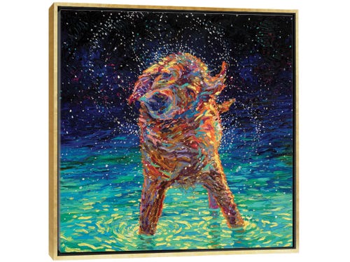 iris scott finger painting - golden retriever