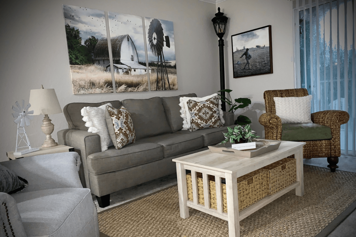 barn art in living room