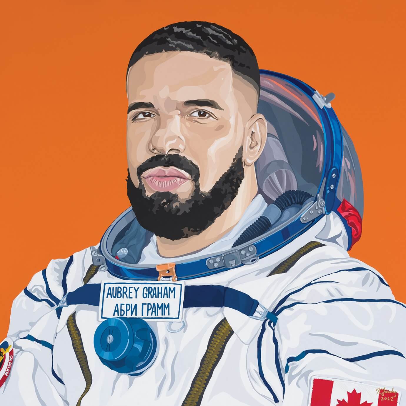 Kristin Fardy art - drake as an astronaut