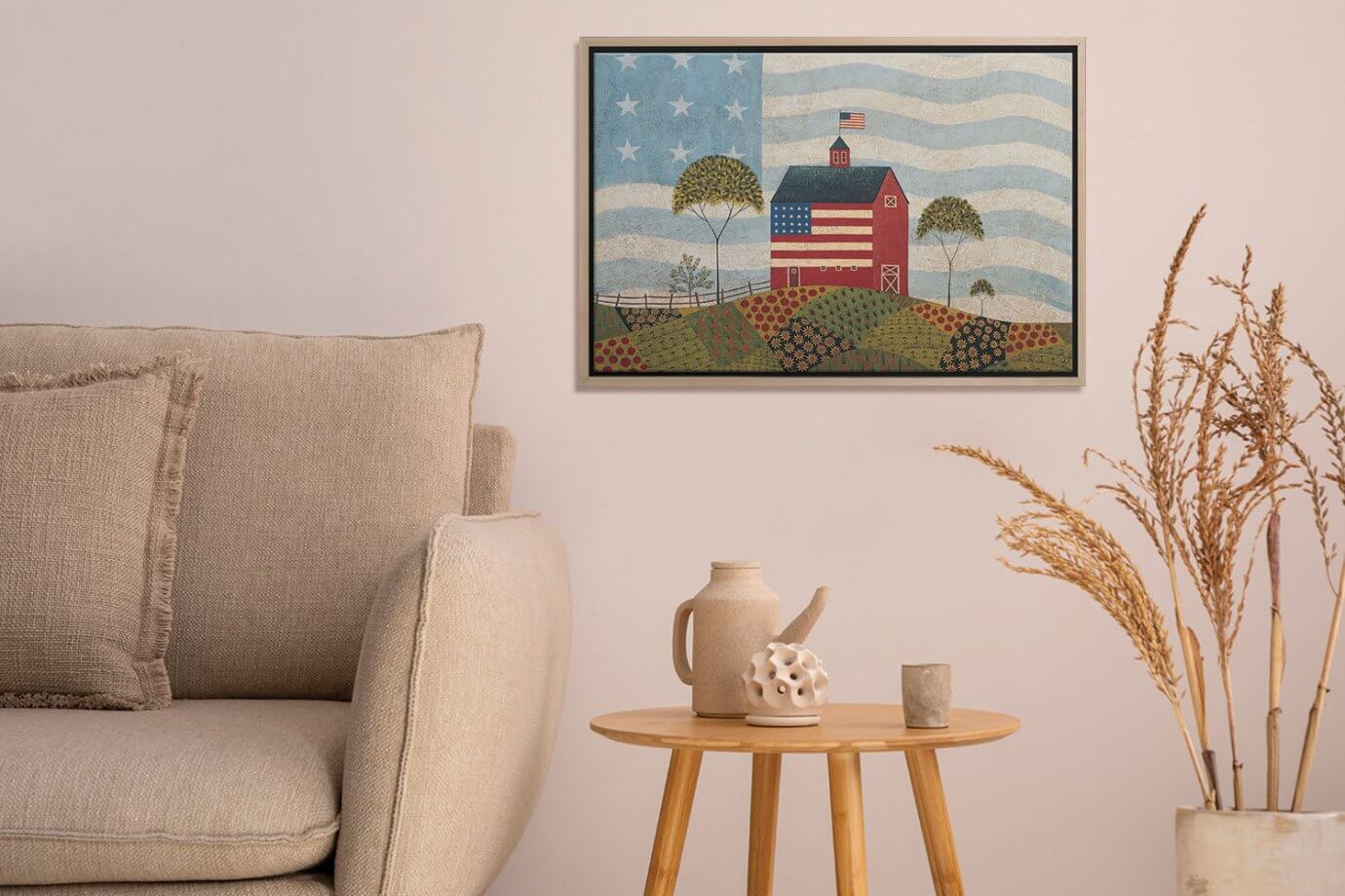 american folk art - american flag barn 