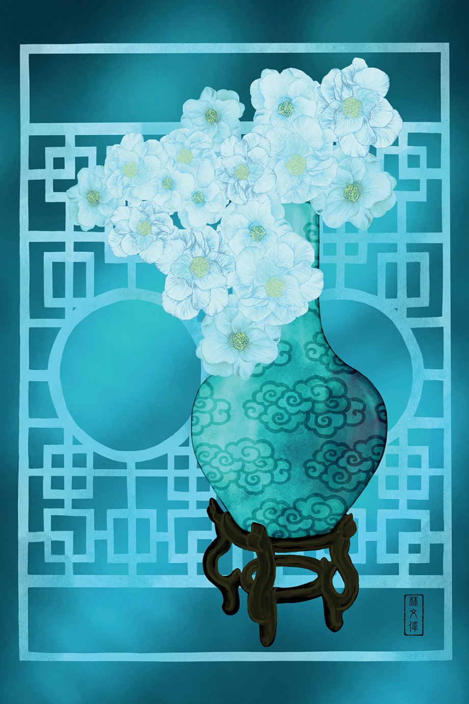 Anthony Van Lam painting - flower vase