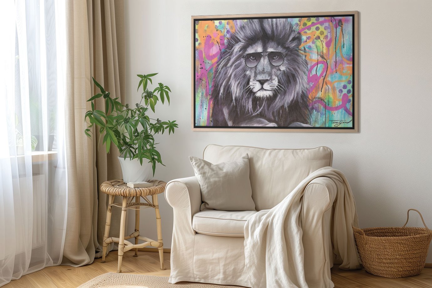 colorful lion artwork