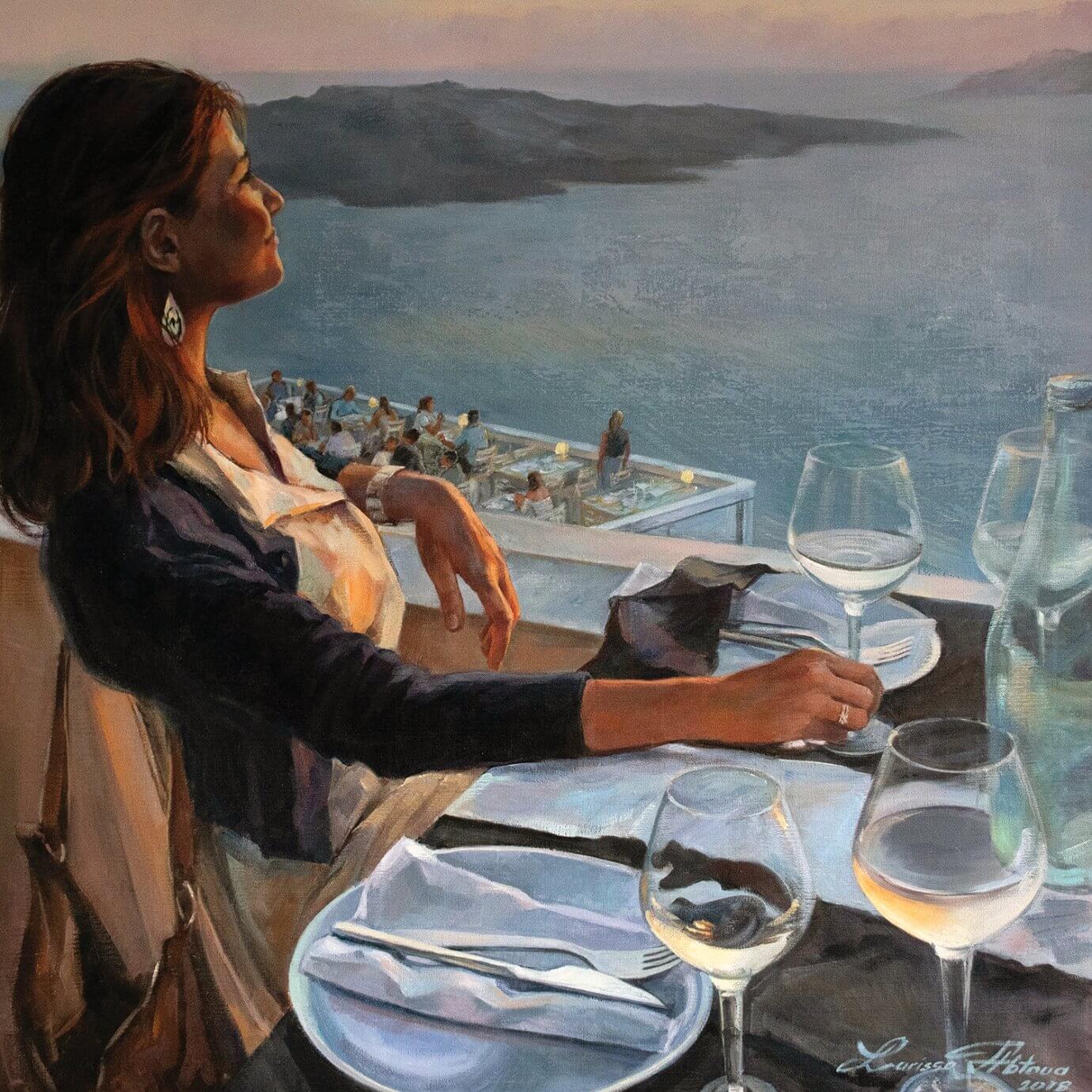 Larissa Abtova painting - Santorini