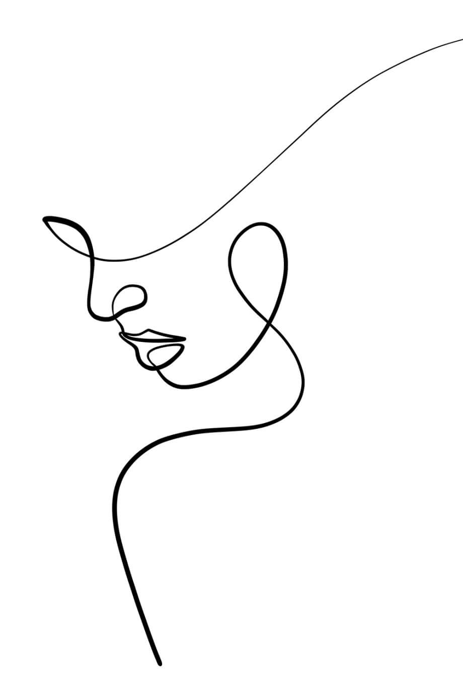 line art portrait