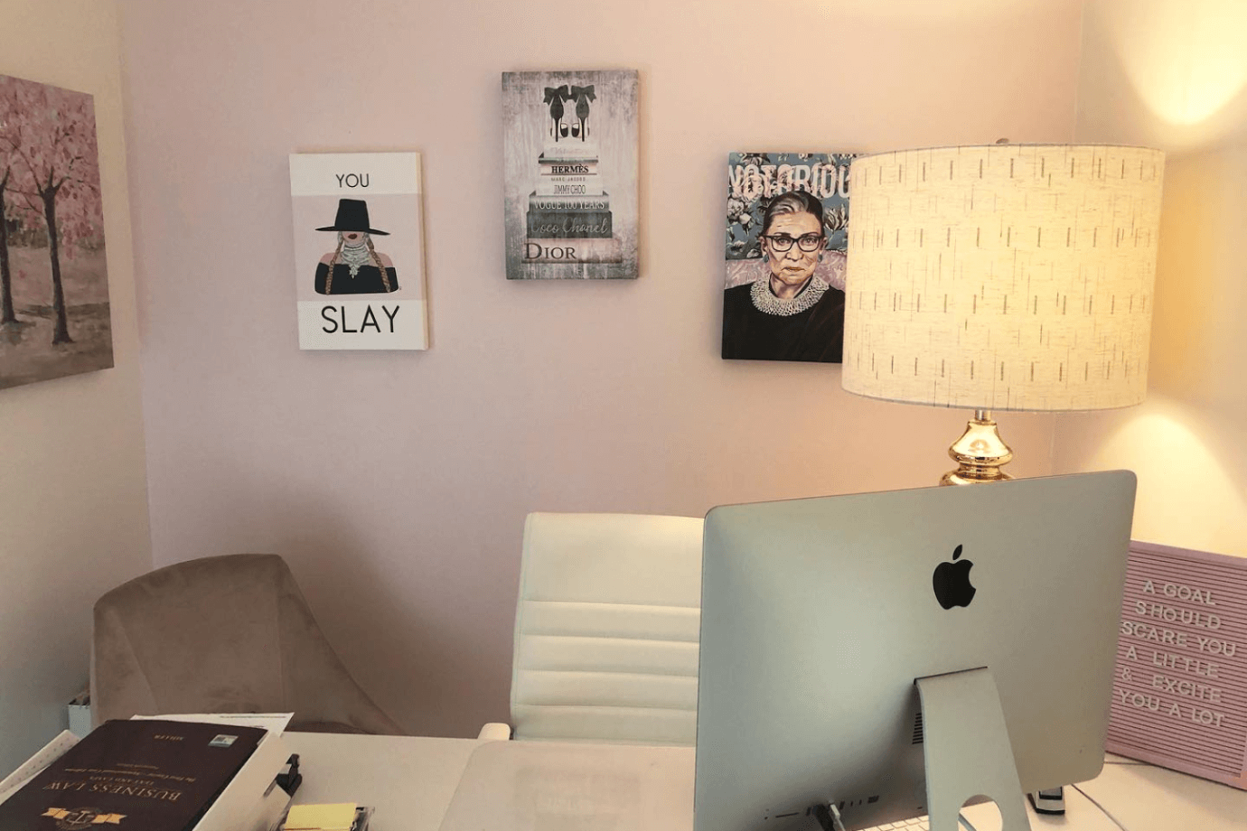 motivation artwork in home office