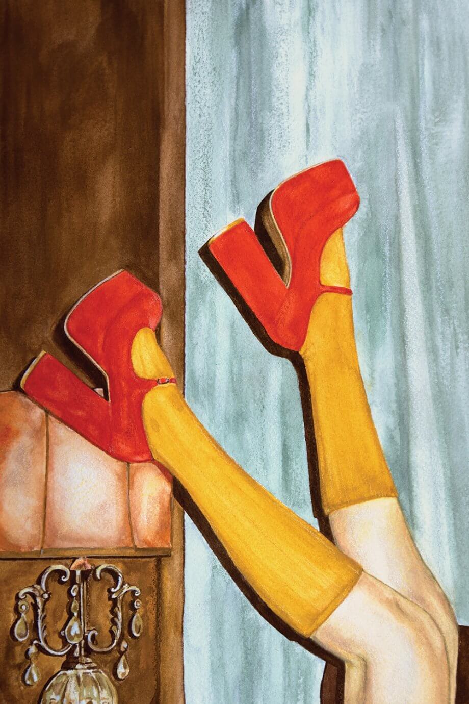 Pretty Painter art - retro heels