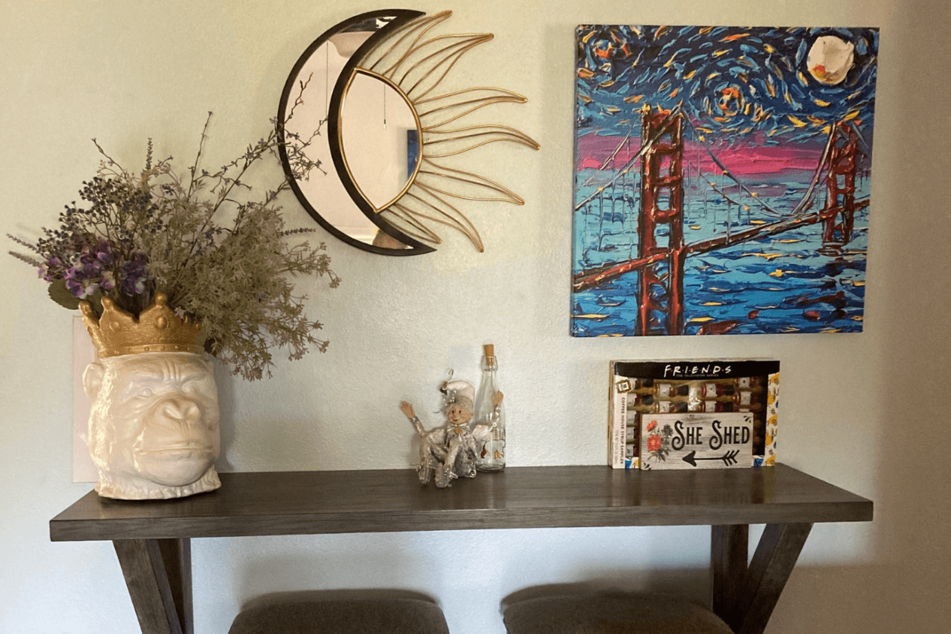 starry night golden gate bridge art