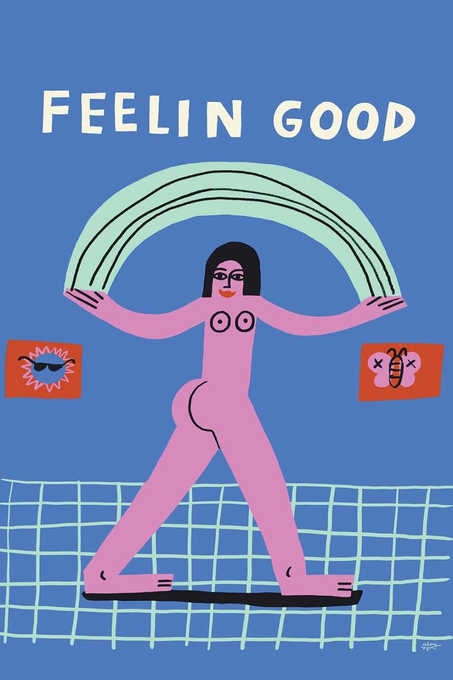 Aley Wild digital illustration - feeling good