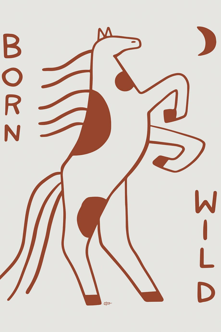 Aley Wild digital illustration - born wild horse