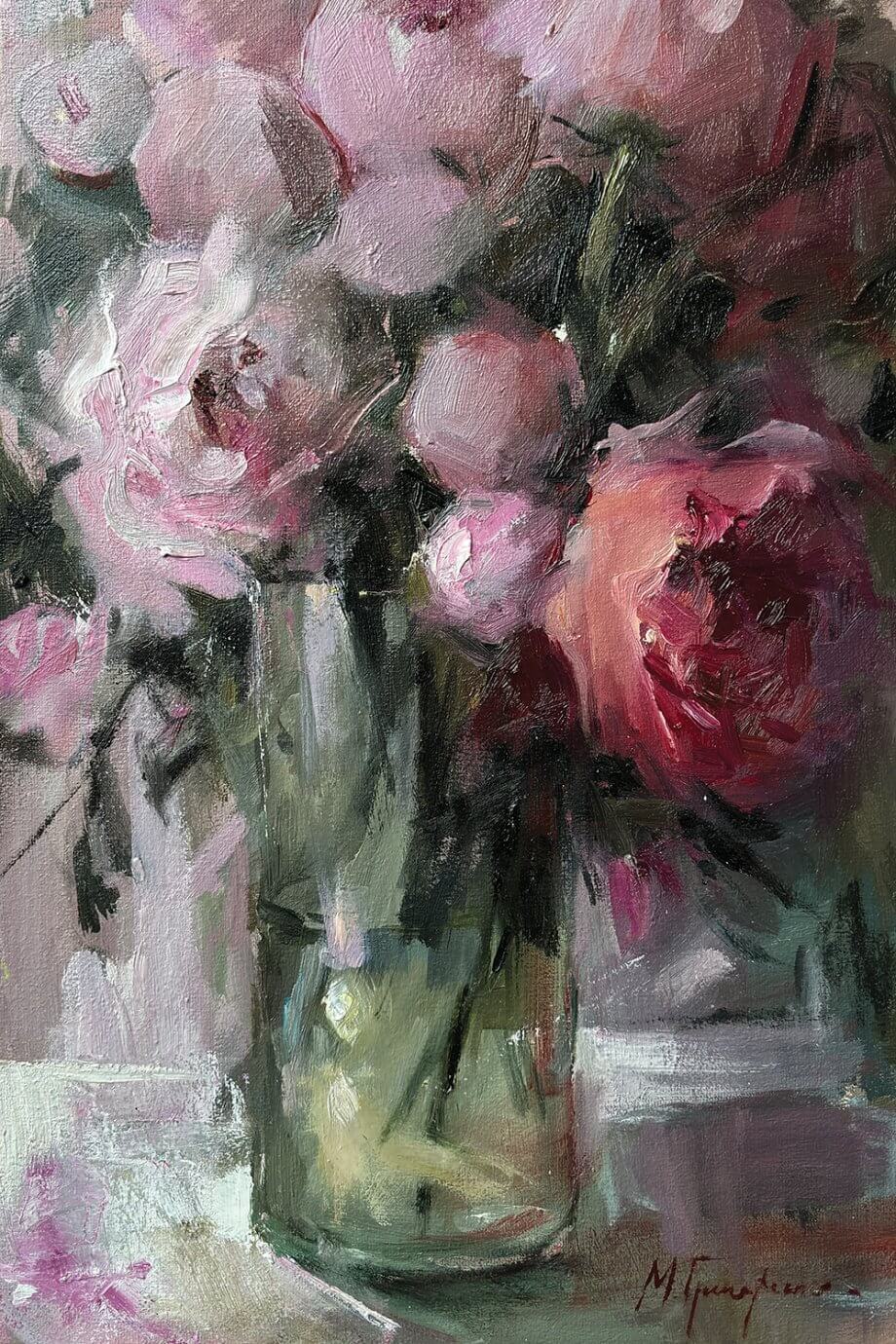 Maryna Hryhorenko art - pink peonies