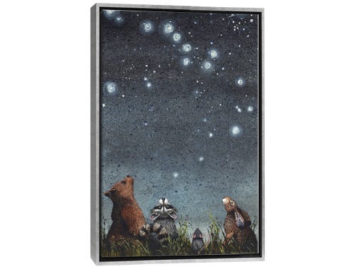 animals and constellations watercolor painting