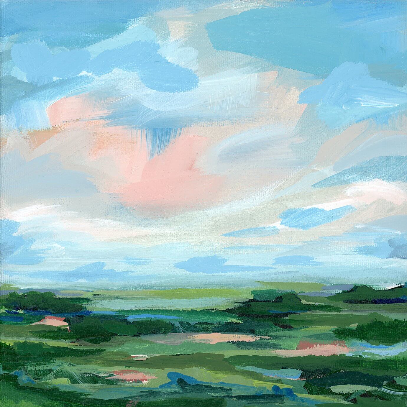 Nicole Walsh painting - pink and blue skies