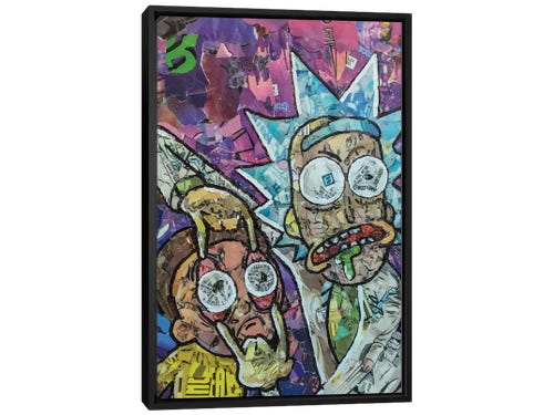 rick and morty mixed media portrait