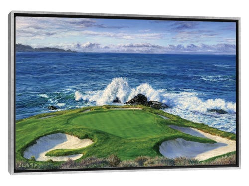 Pebble Beach golf course painting