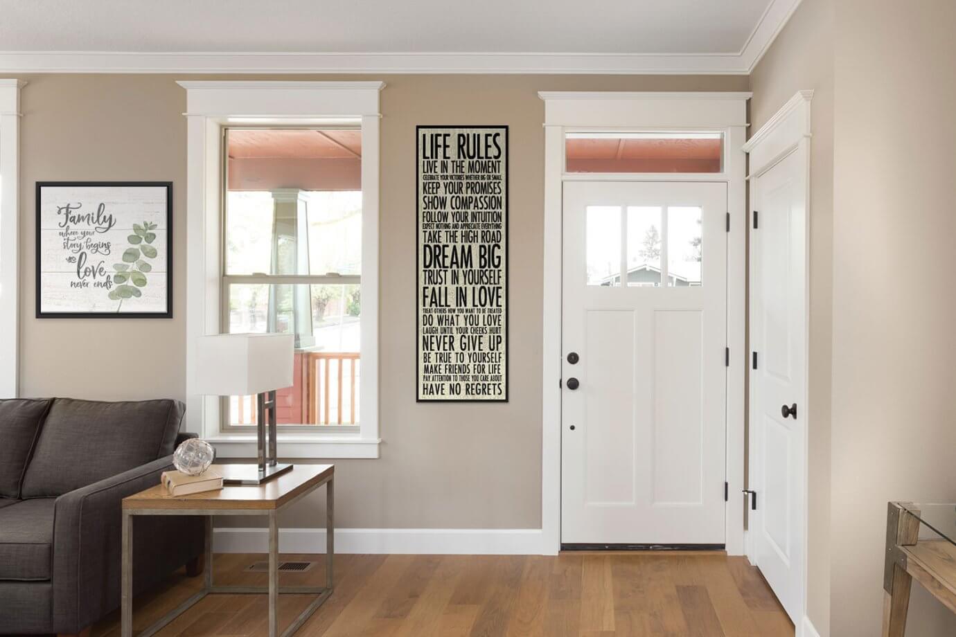 typography art in entryway