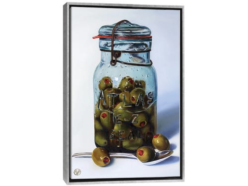 olives in jar painting