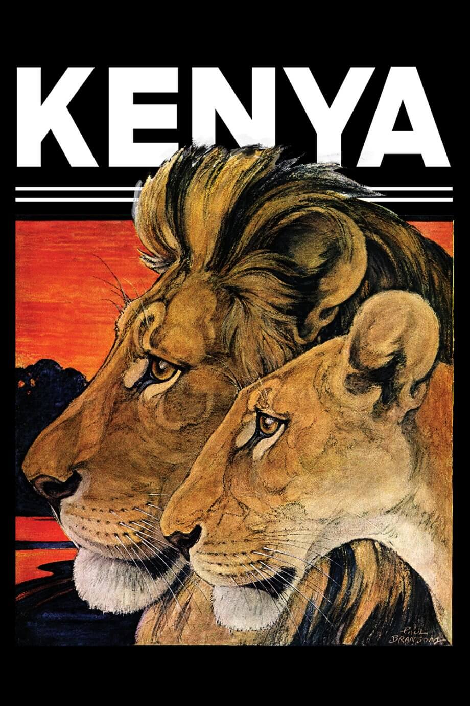 Saturday Evening Post - kenya lions poster