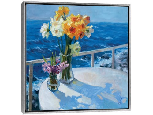 seaside spring flowers art