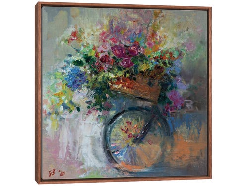 bicycle flower basket art