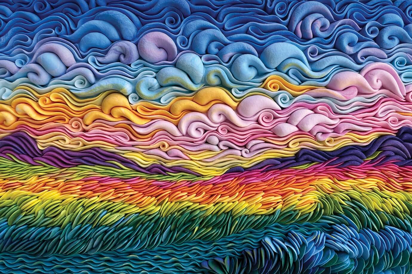 Alisa Lariushkina clay art - rainbow landscape