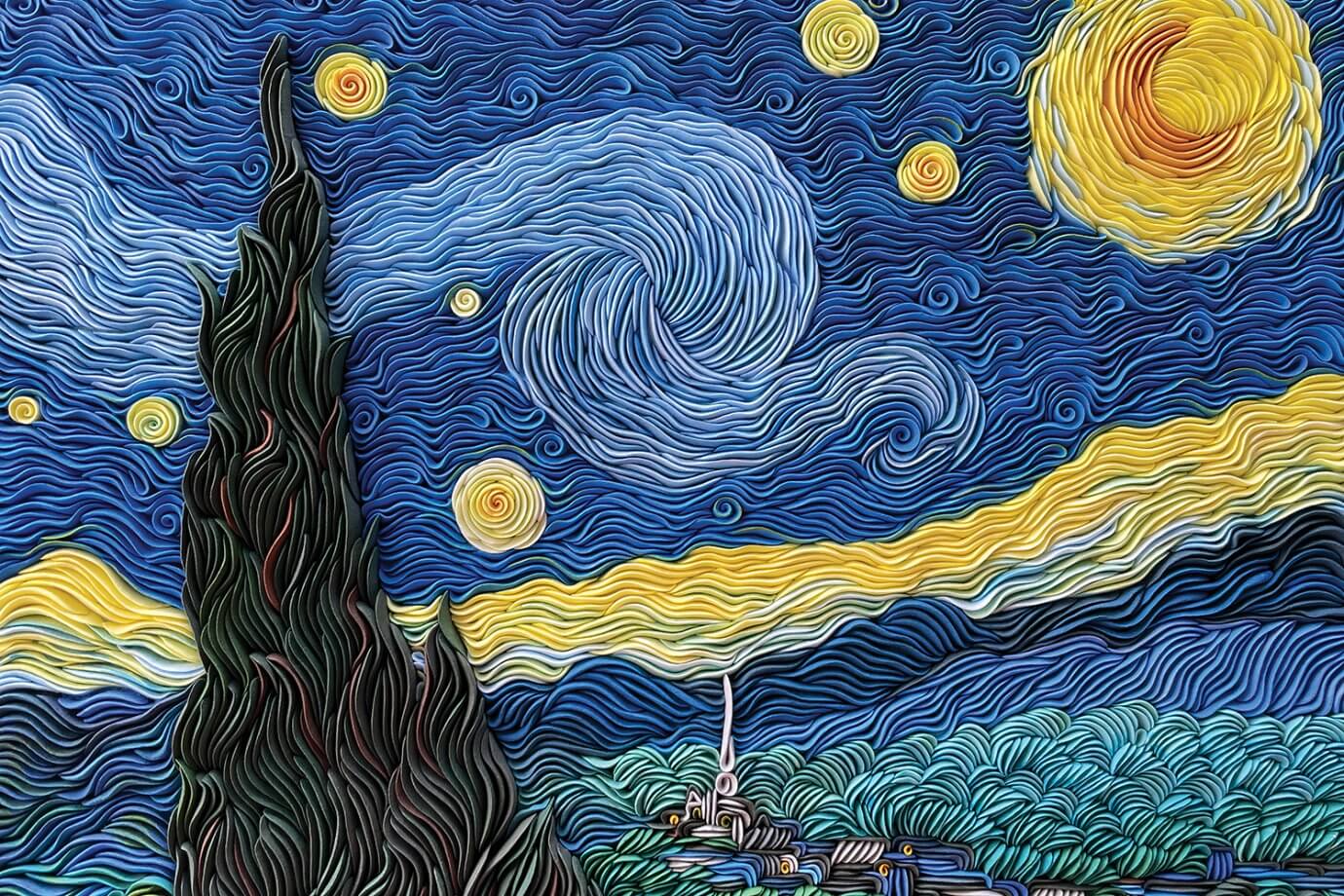 Alisa Lariushkina clay art - starry night