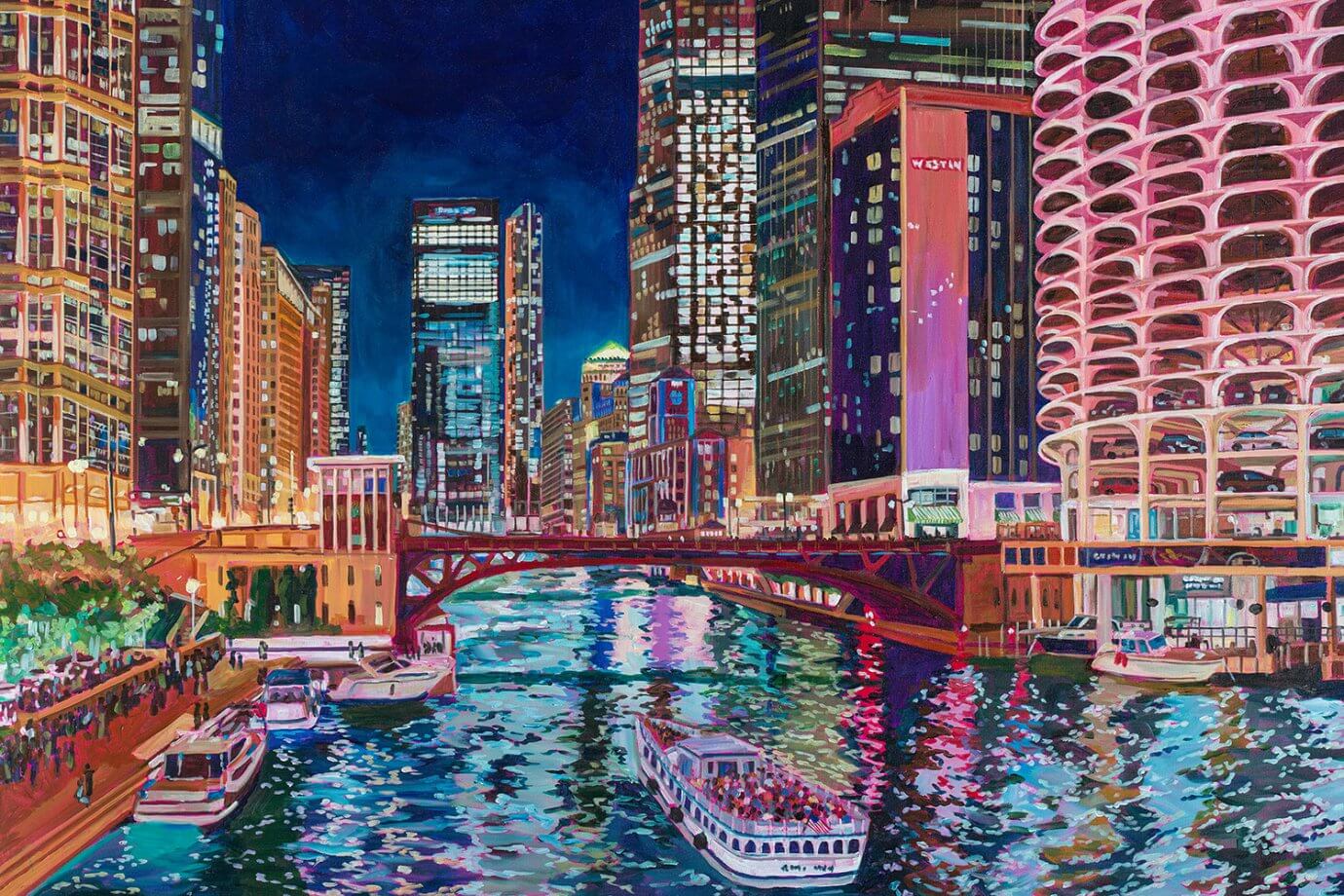 Heather Nagy painting - chicago river