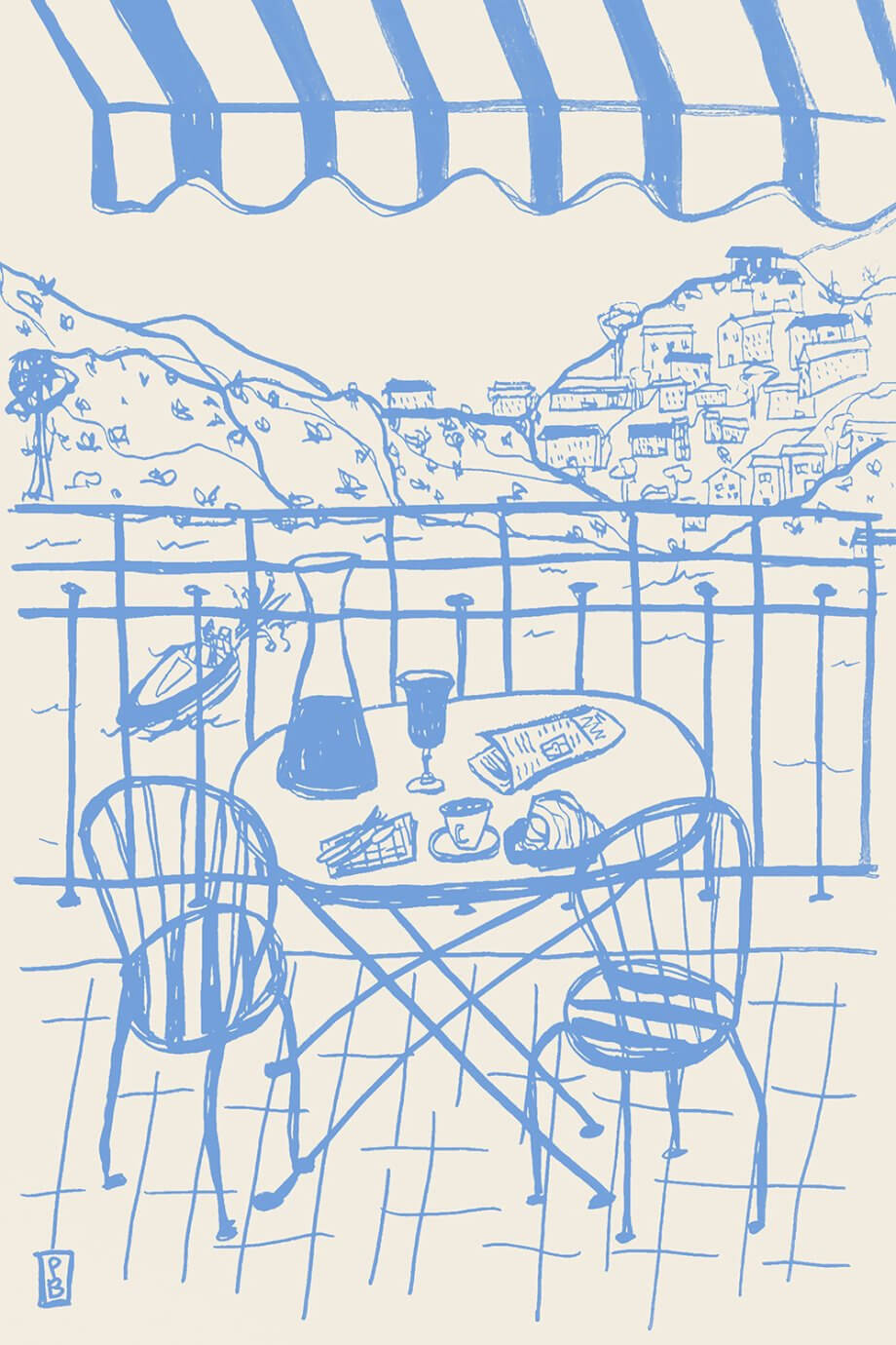 Pascale Berkowitz art - Positano table