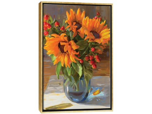 golden sunflowers painting