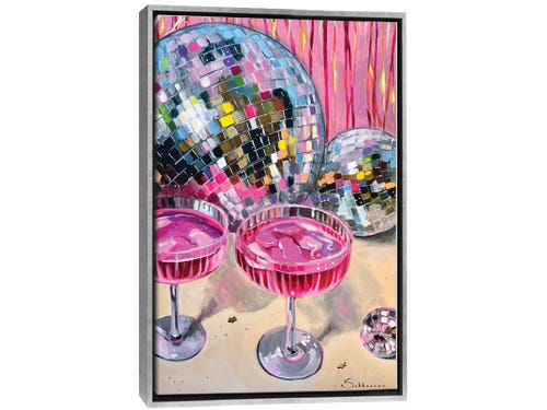 disco balls and cocktails painting