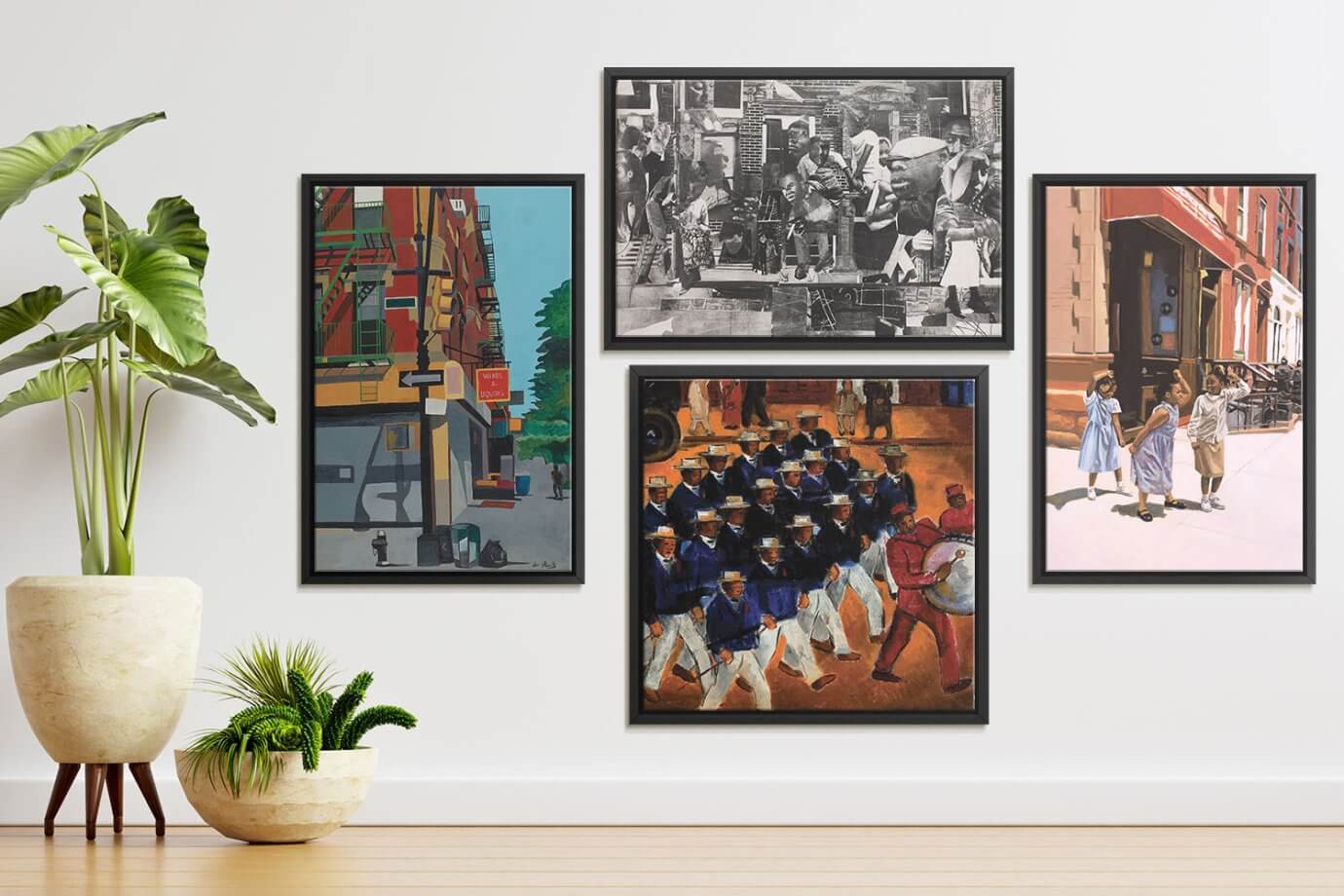 harlem renaissance artwork hanging on wall