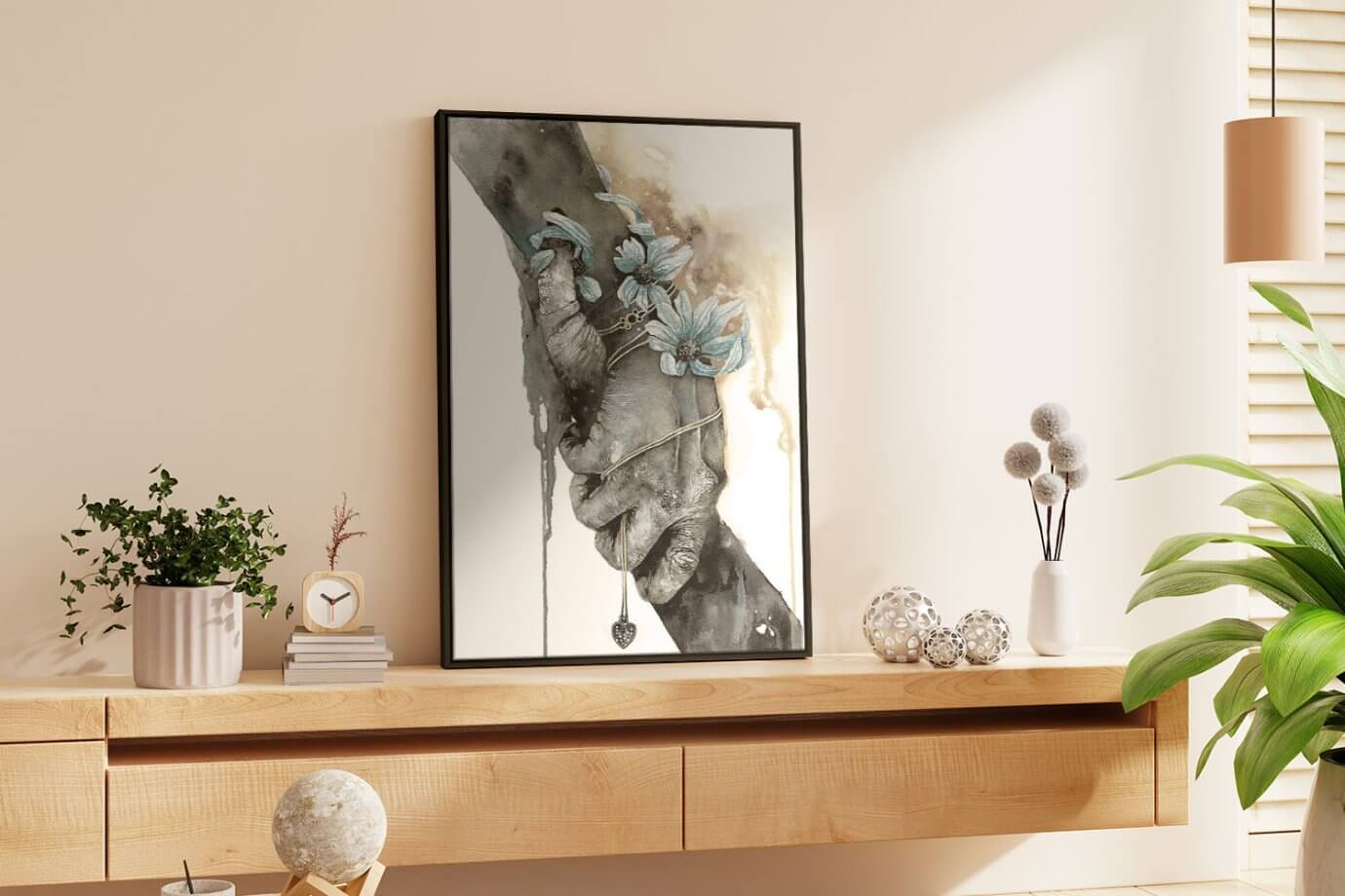 holding hands art print