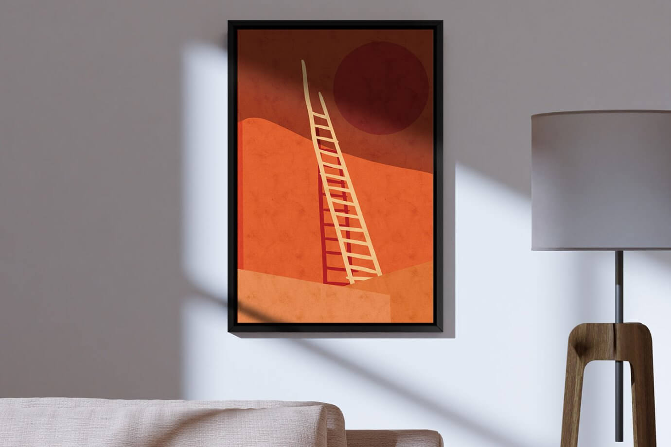 orange ladder art print