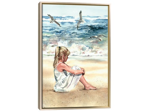 judith stein painting - girl on beach