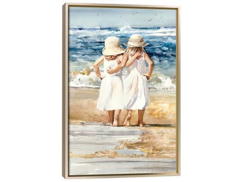 judith stein painting - kids on beach