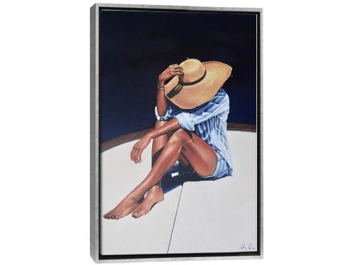 johnny popkess painting - sunhat woman