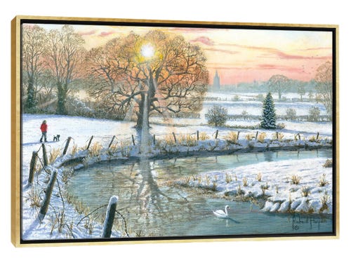 richard harpum painting - winter stroll