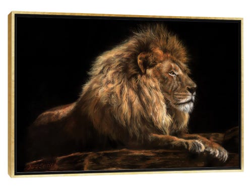 david stribbling painting - lion