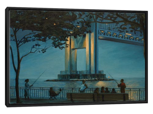 nick savides painting - verrazano bridge