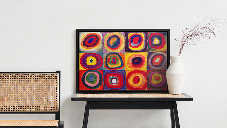 wassily kandinsky painting squared with concentric circles