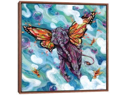 swartz brothers art - elephant with butterfly ears