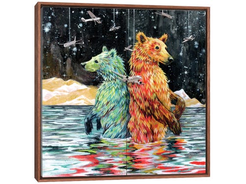 swartz brothers art - bears in water