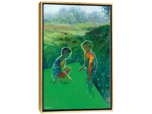 benito salmeron art - kids playing in greenery