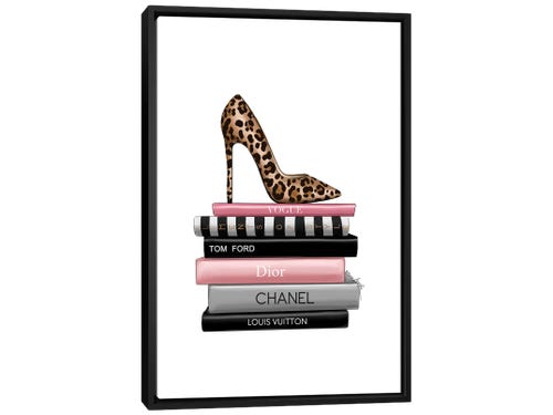 elza fouché fashion illustration - leopard heels and books