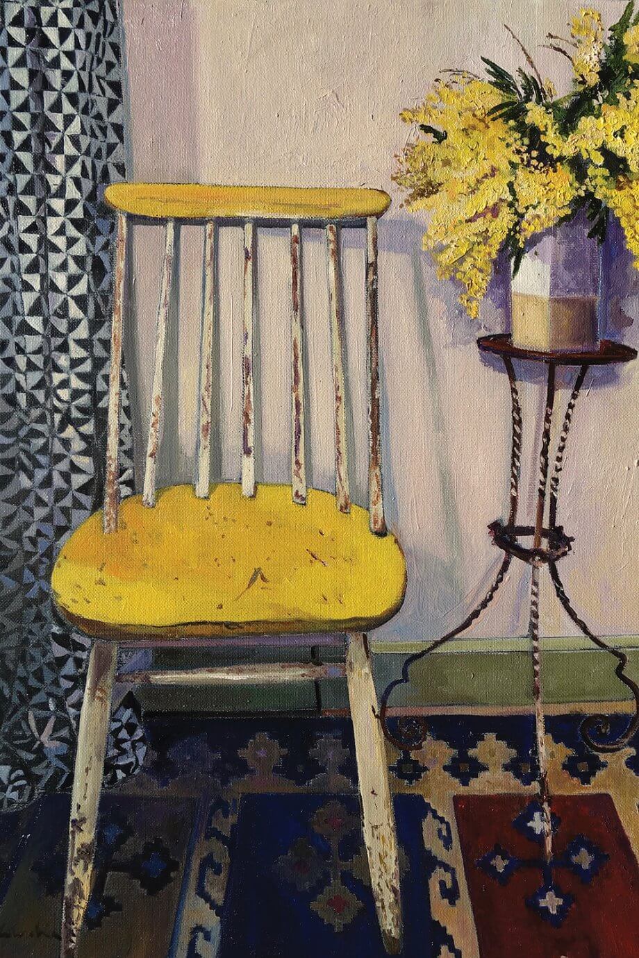 vintage yellow chair