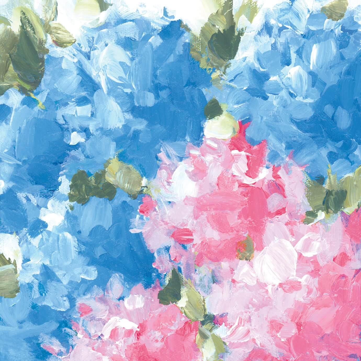 pink and blue flowers