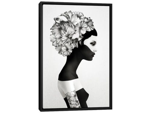 jenny rome illustration - black and white female portrait